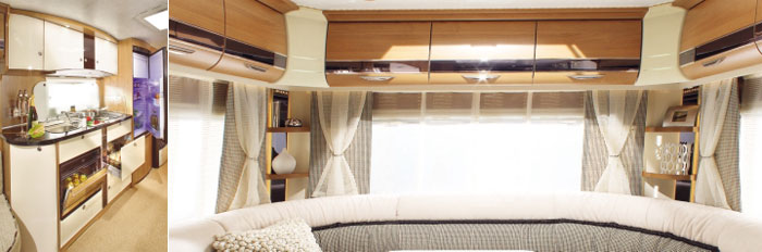 Пример оборудования яхты боксами и шкафами с гнутыми фасадами