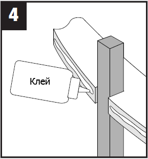 Нанесение клея на каркас